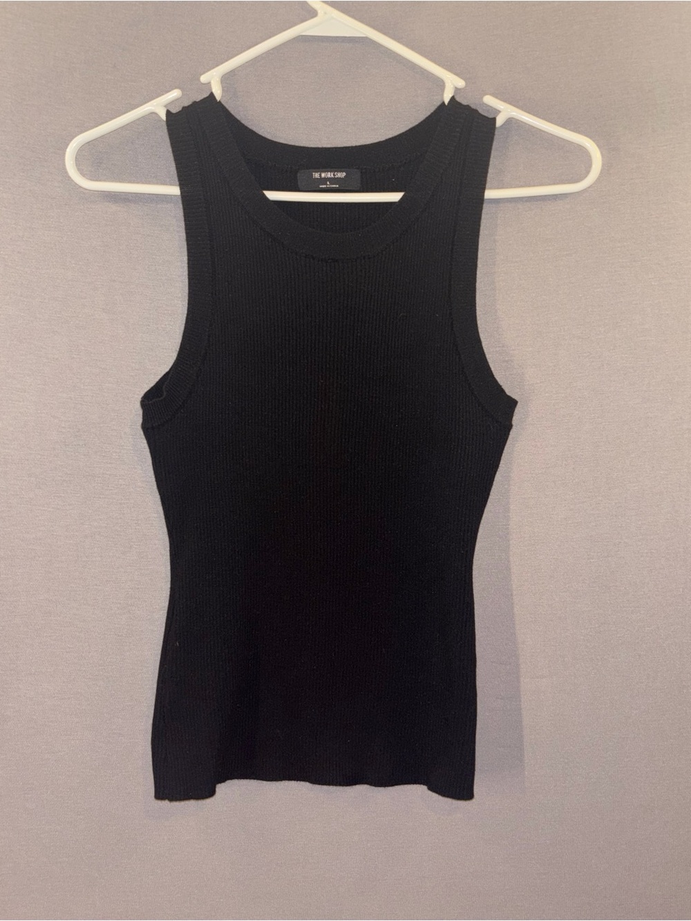 The Work shop Women’s Black Ribbed Tank Top large